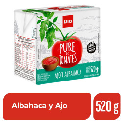 Puré de Tomate Dia Sabor Albahaca y Ajo 520 Gr. Puré de Tomate Dia Sabor Albahaca y Ajo 520 Gr.