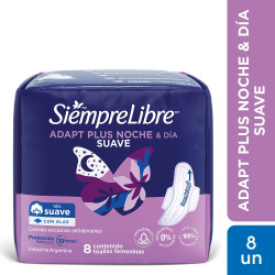 Toalla Femenina Adapt Plus NyD Siempre Libre 8 Ud.