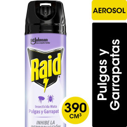 Insecticida Mata Pulgas Y Garrapatas Raid 390 Ml.