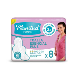 Toalla Plenitud Femme Esencial Plus x 8 Ud.