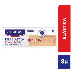 Apósitos adhesivos Curitas Tela elástica Ideal para Heridas 8 Ud,