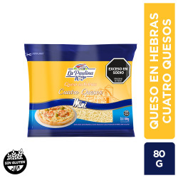 Queso en hebras La Paulina 4 Quesos 80 Gr. Queso en hebras La Paulina 4 Quesos 80 Gr.
