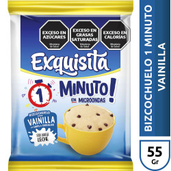 Bizcochuelo Exquisita Vainilla con Chips en 1 Minuto 60 Gr.