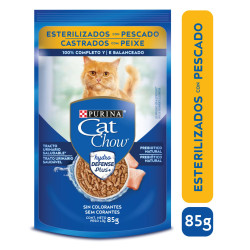Alimento para Gatos Esterilizado Cat Chow Pescado 85 Gr.