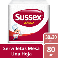 Servilleta Sussex Clásica hoja simple 80 Ud. Servilleta Sussex Clásica hoja simple 80 Ud.