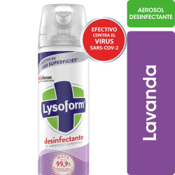 Desinfectante de Ambientes y Elimina Olores Lysoform Lavanda en Aerosol 360 Ml.