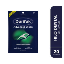 Hilo Dental Dentek Triple Acción con Mango x 20 Ud.