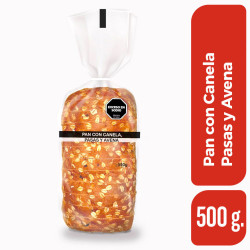 Pan con Canela Pasas y Avena Cristal 550 Gr.