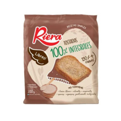 Tostadas 100% Integrales Libres Riera 200 Gr.